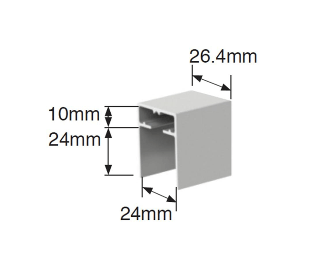 2.5m Silver Slotted Square Handrail 
