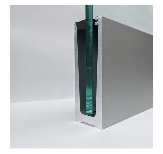 2.5m Silver Slim Balustrade Channel System BASE FIX