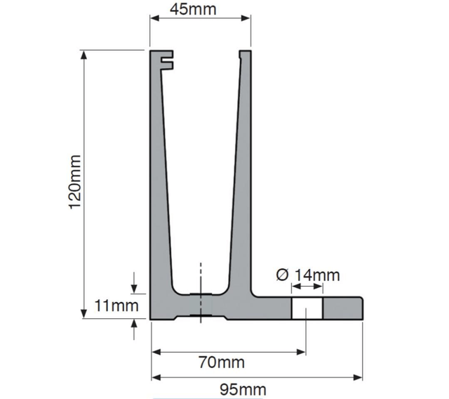 5m F Type Silver Slim Balustrade Channel System BASE FIX