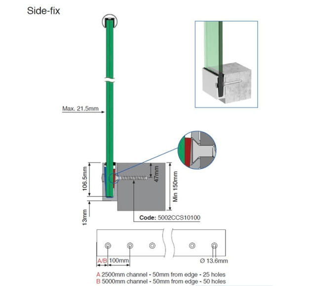 5m Solus slim channel BASE/SIDE 