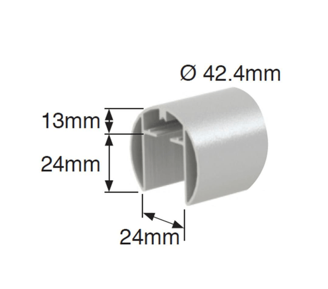 2.5m Black Slotted Round Handrail